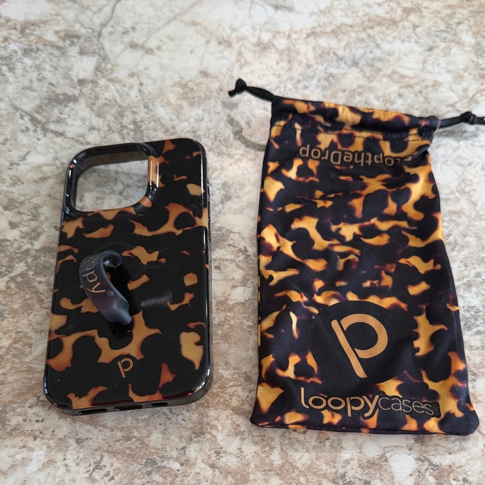iPhone 14 Pro Loopy Case Tortoise Shell Design Phone Case